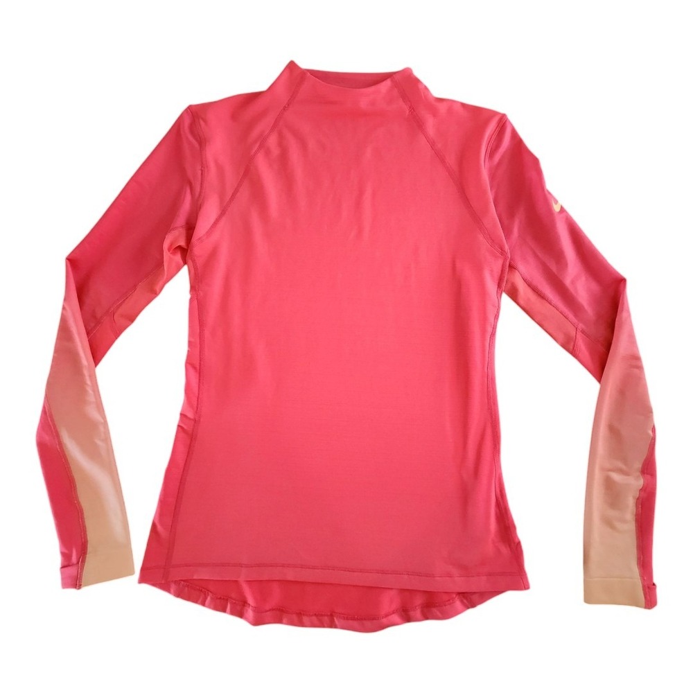 Nike Pro Women's Hyperwarm Fade Training Top Coral Peach Size Large 916969-850